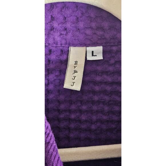 By JJ Women's L Purple Waffle Knit Jacket, Unlined, Fun Buttons - Picture 4 of 6